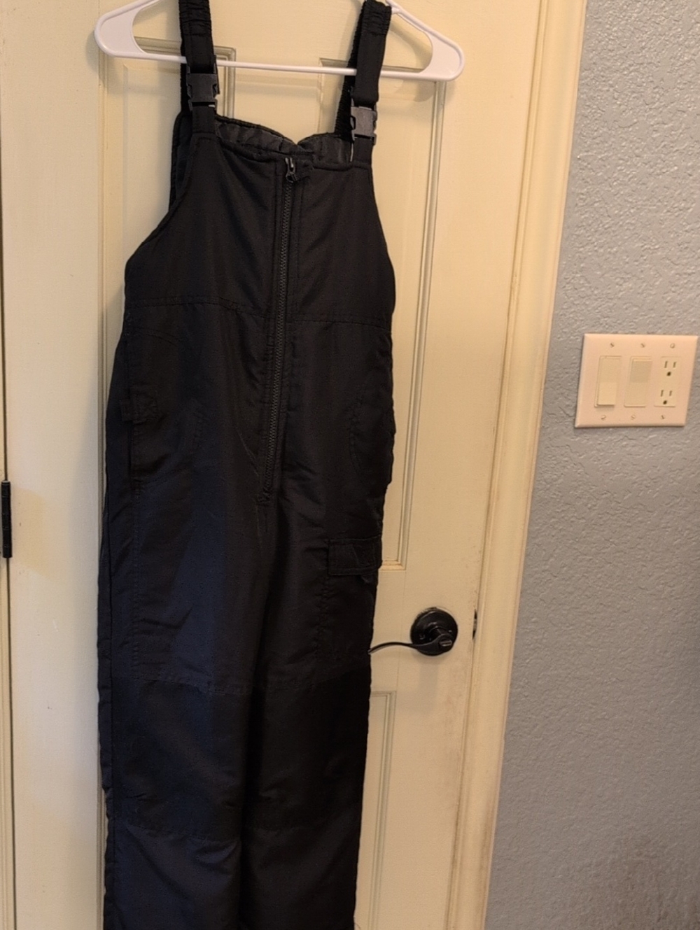 London Fog Black Kids Snow Bib Overalls with Adjustable Straps